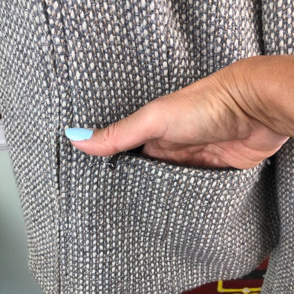 Talbots Julienne Asymmetrical Moto Front Zip Tweed Wool Blend Blazer Old Money - Picture 11 of 17